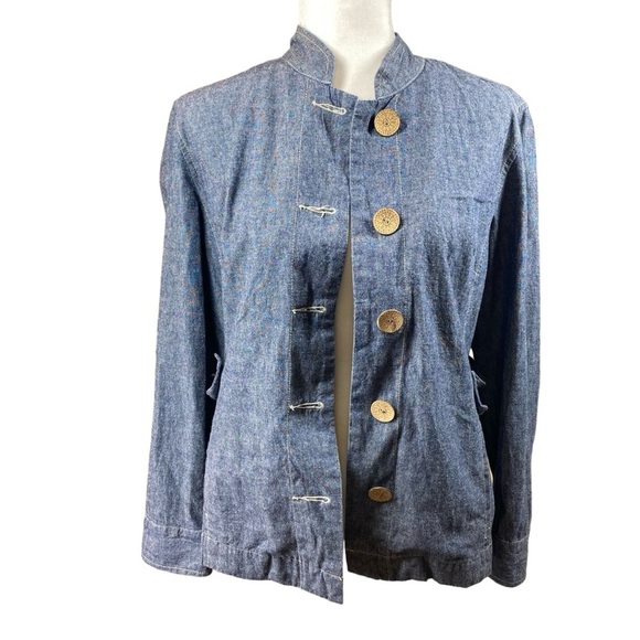 City Blues by Koret Jacket Small Denim Chambray Blue Large‎ Buttons Shacket - Picture 6 of 16